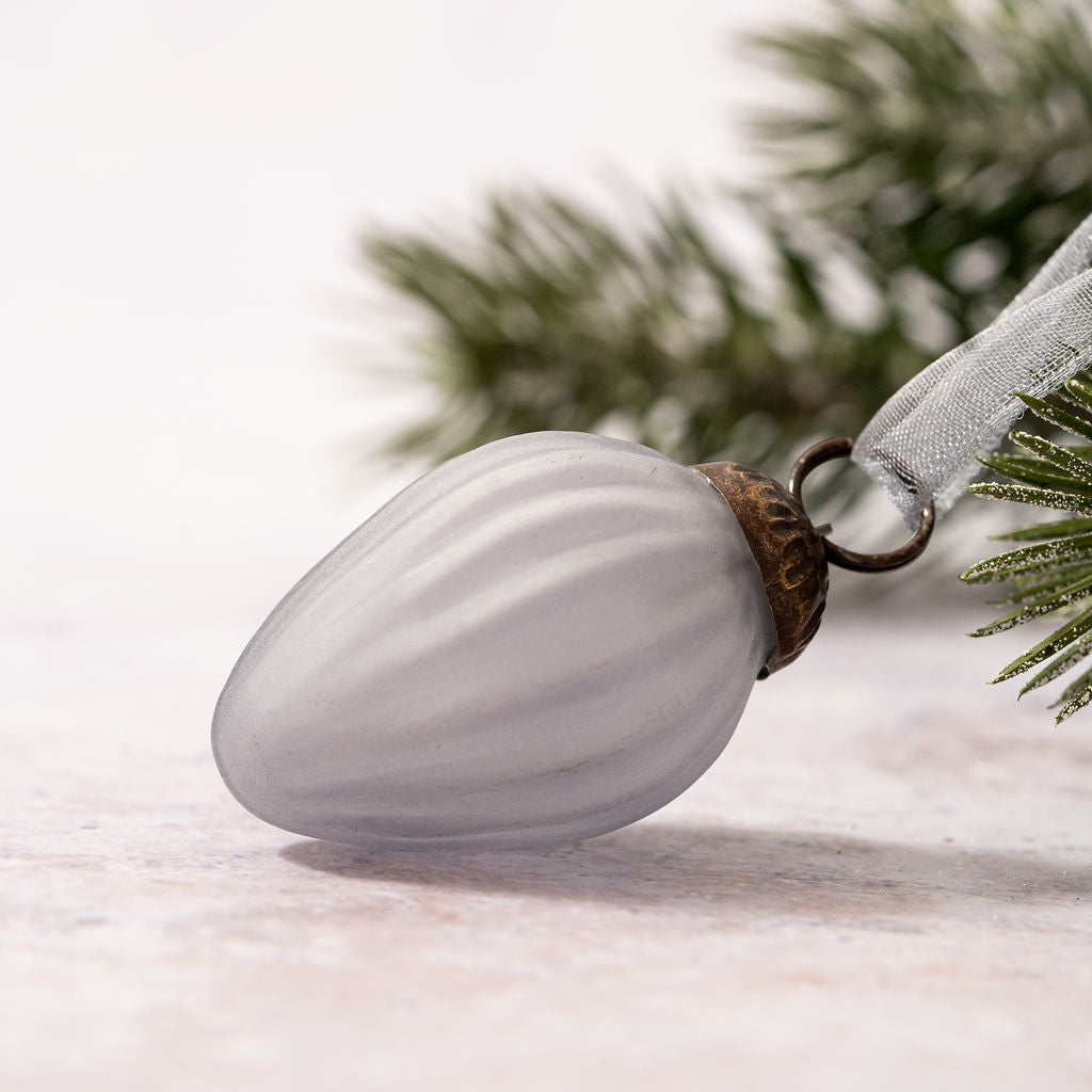 Frosted Glass Pinecone | Smoke | Small